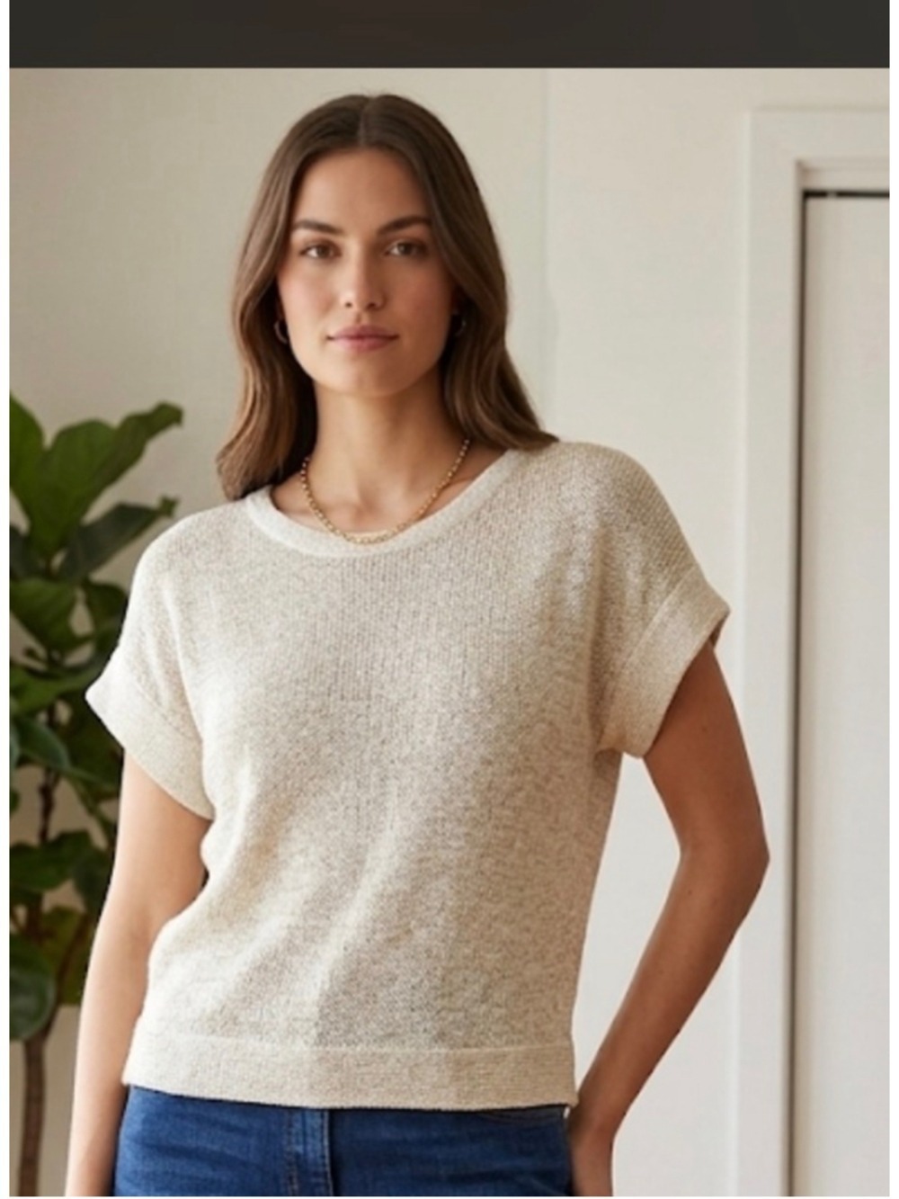 Women's WD-NY Short Sleeve Tee M Beige Gold